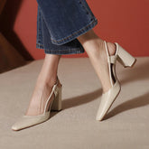 LBSFY  -  New Summer Sandles Women Square Toe Thick Heel French Retro Women Shoes Buckle 8cm High Heel Party Sandals Shoes for Women